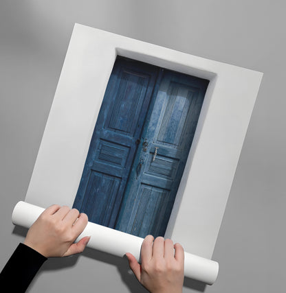 Rustic Blue Door - Poster