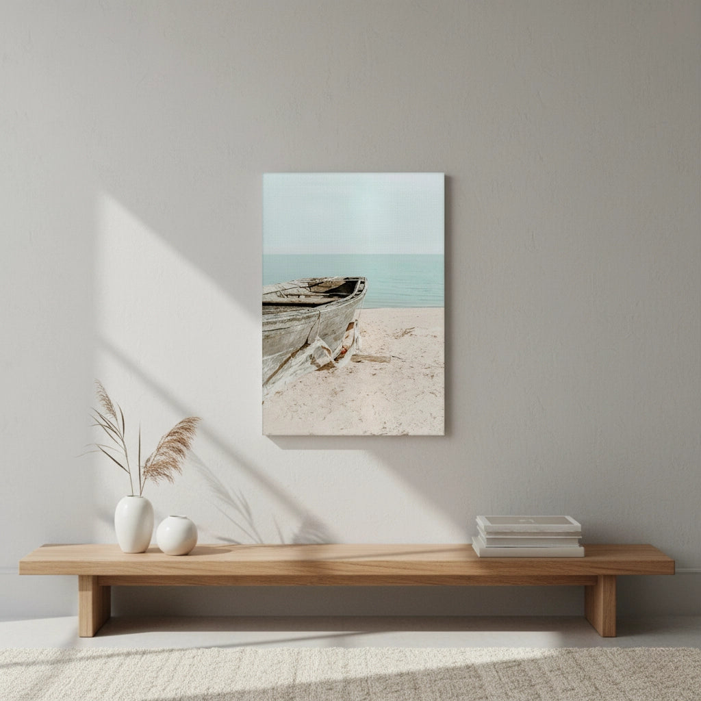 Rustic Boat - Canvas - Jasmineart.ae