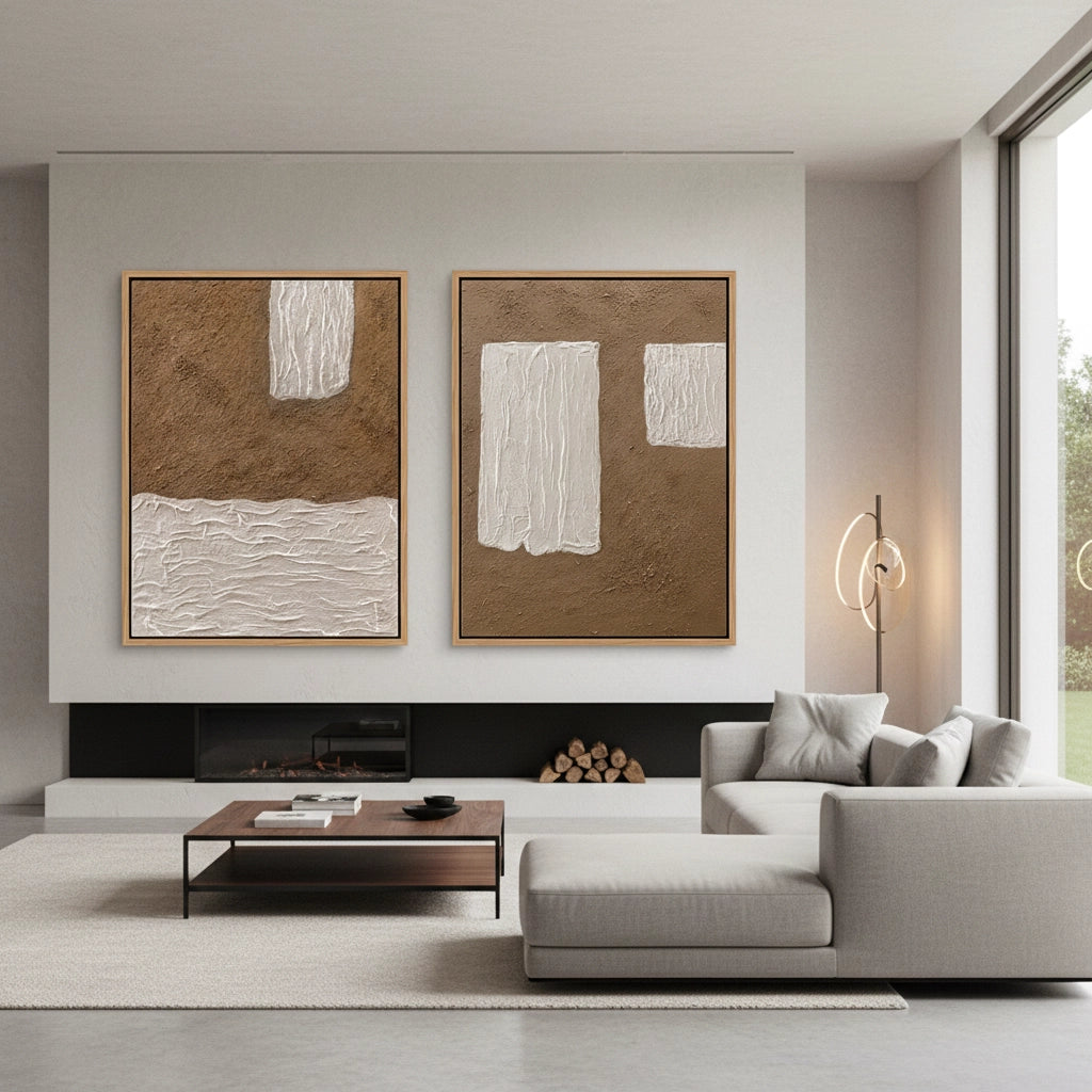 2Rustic Geometric Diptych Set of 2 #CRGD550