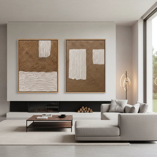 Rustic Geometric Diptych Set of 2 #CRGD550