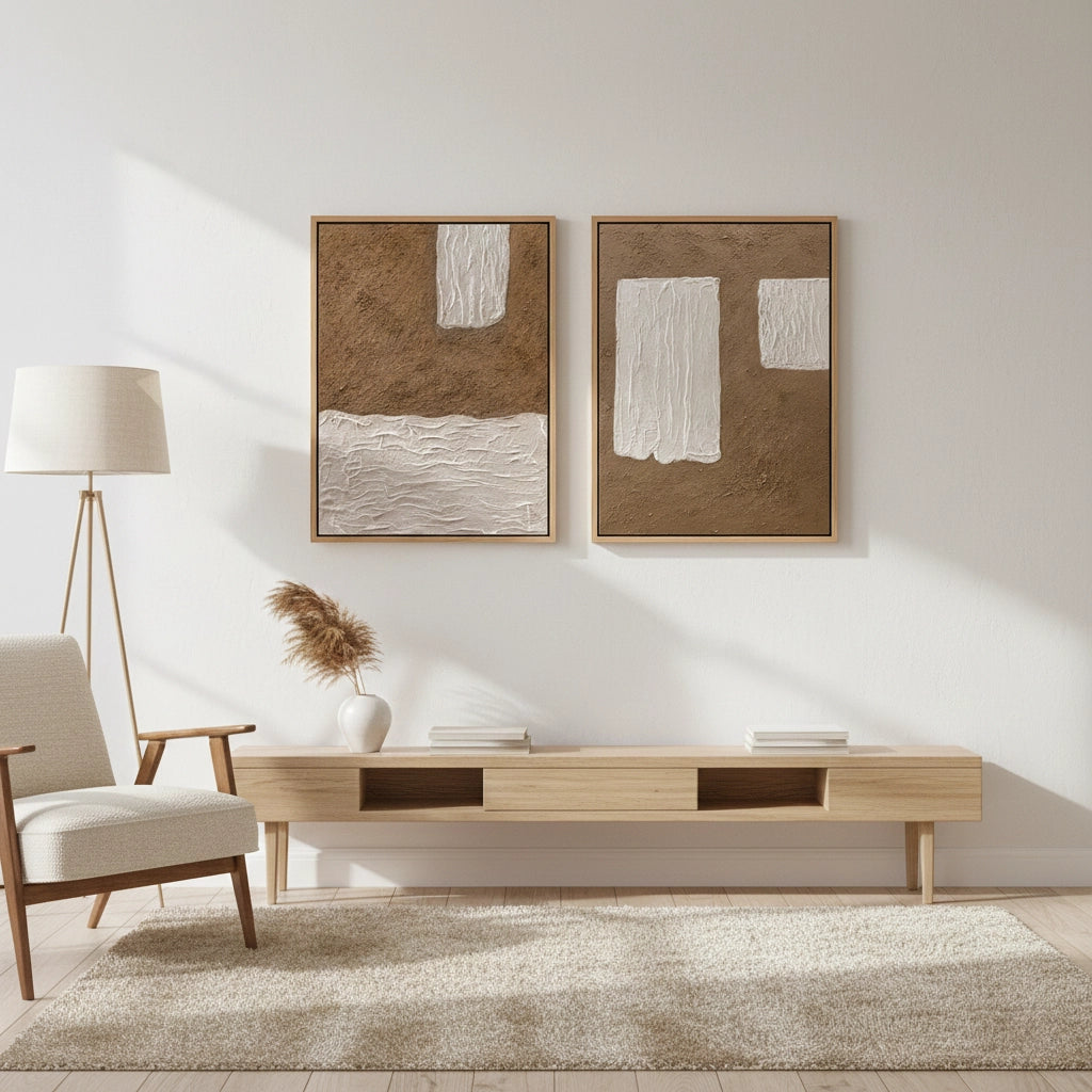 2Rustic Geometric Diptych Set of 2 #CRGD550