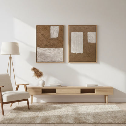Rustic Geometric Diptych Set of 2 #CRGD550