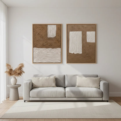Rustic Geometric Diptych Set of 2 #CRGD550