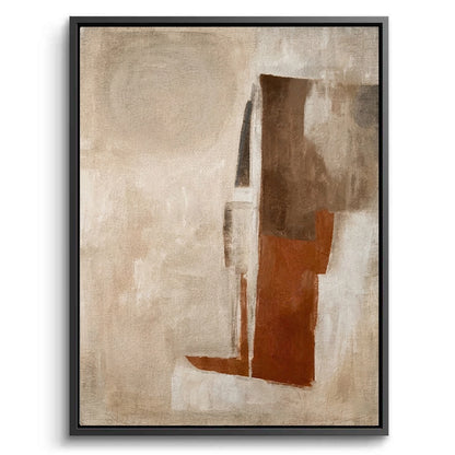 Abstract rustic minimalist wall art set of 2 with warm textures and clean lines