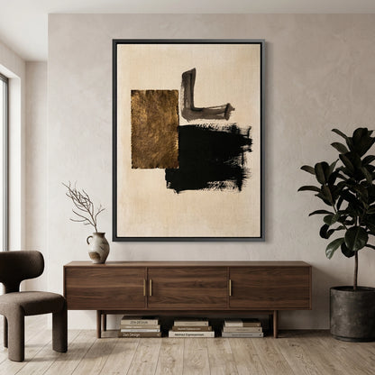 Textured minimalist art print with earthy tones and sleek design, enhancing sophisticated UAE interior styling