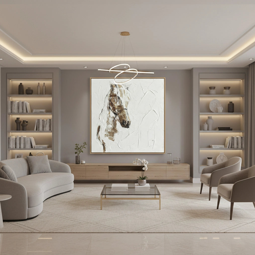 2Rustic Neutral Stallion Painting #RNST220