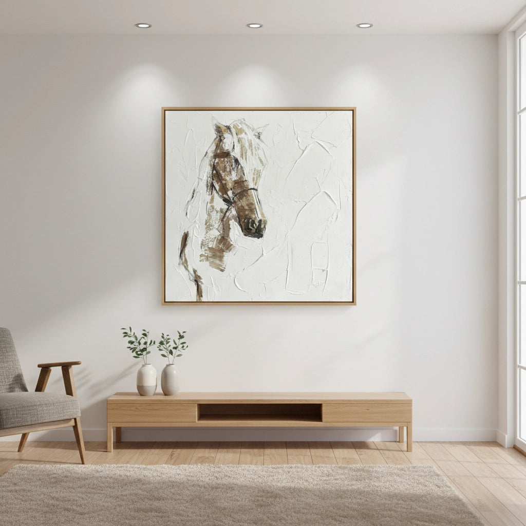 2Rustic Neutral Stallion Painting #RNST220