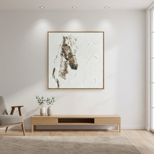 Rustic Neutral Stallion Painting #RNST220
