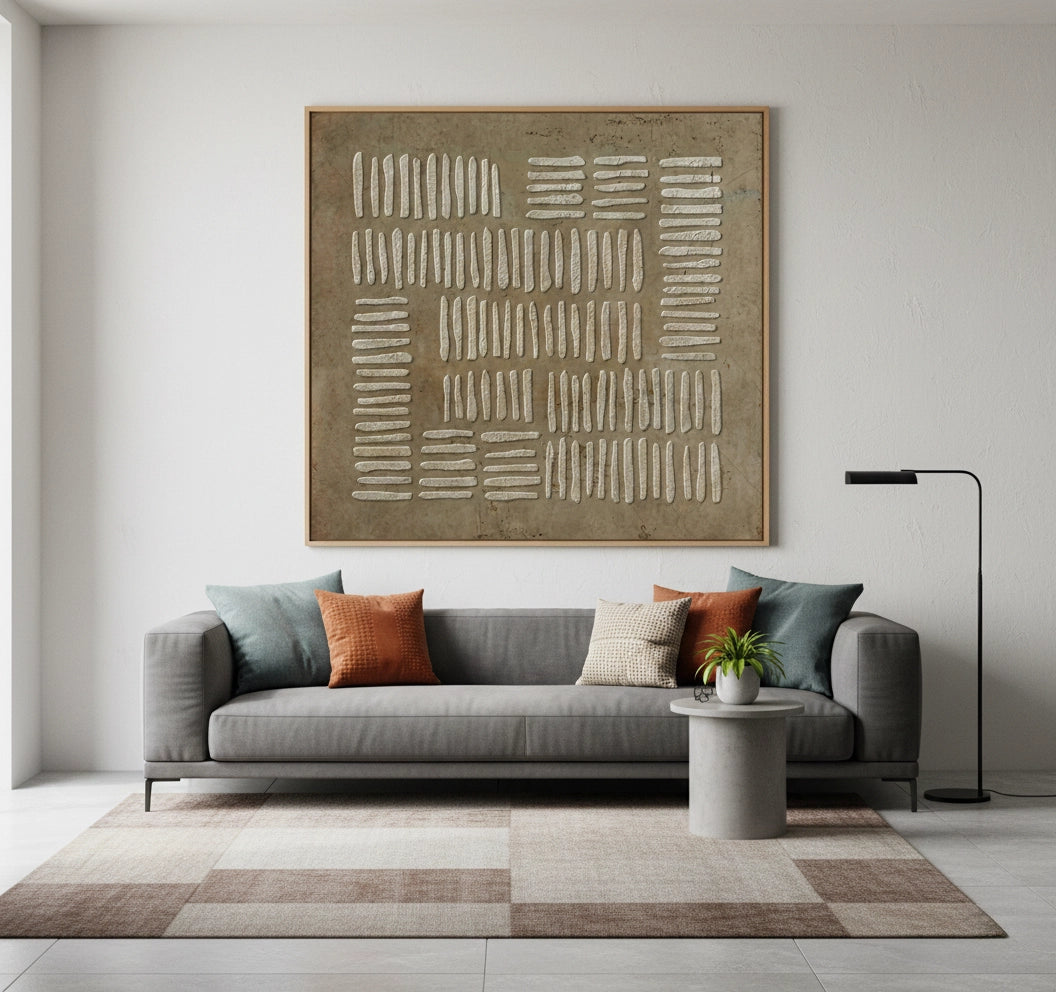 2Rustic Wabi-Sabi Abstract Painting #RKAB550
