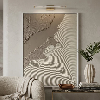ands of Serenity hand-tufted wool rug with a subtle rippled dune pattern, adding warmth and texture to contemporary Abu Dhabi apartments