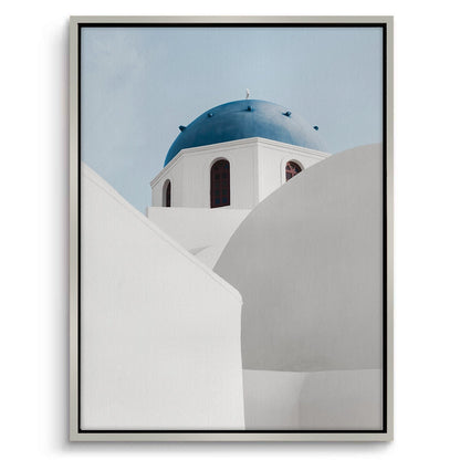 Santorini Blue Dome - Canvas