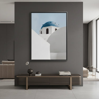 Santorini Blue Dome - Canvas