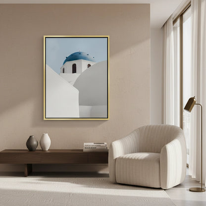 Santorini Blue Dome - Canvas