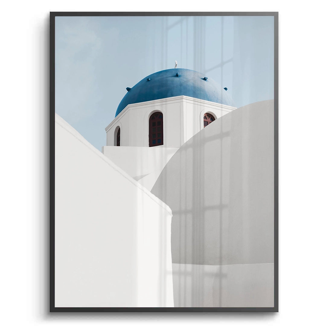 2Santorini Blue Dome - Fine Art