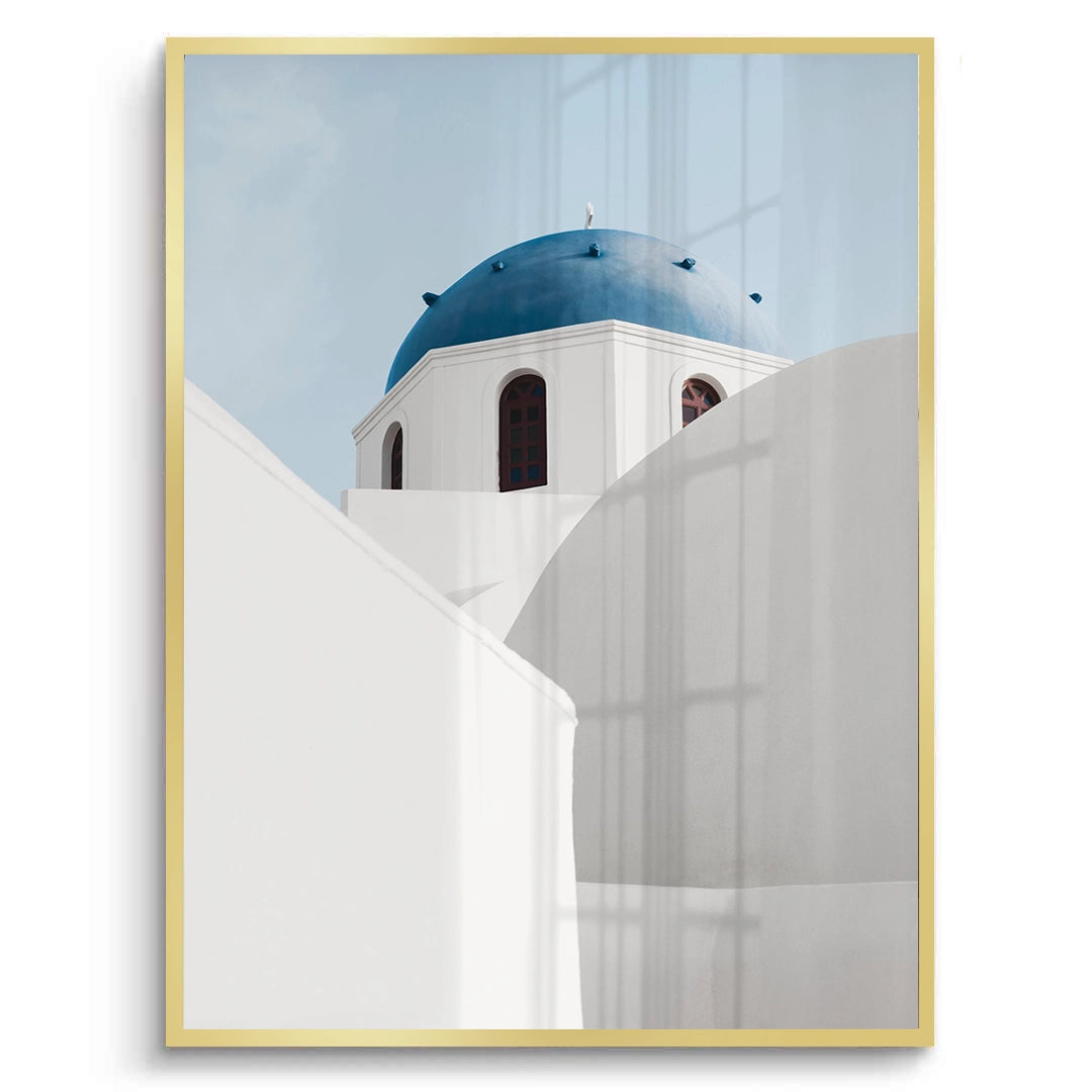 2Santorini Blue Dome - Fine Art