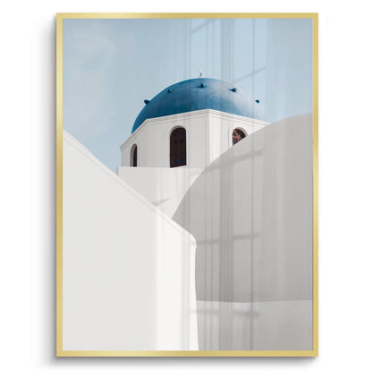 Santorini Blue Dome - Fine Art