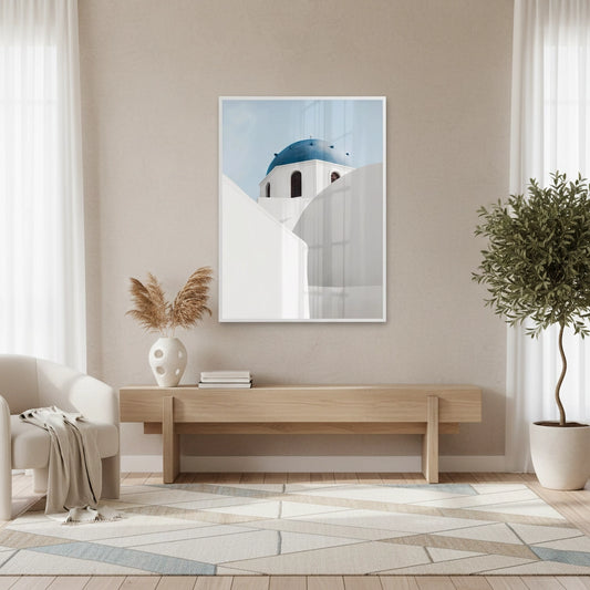 Santorini Blue Dome - Fine Art
