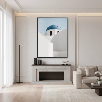 Santorini Blue Dome - Fine Art