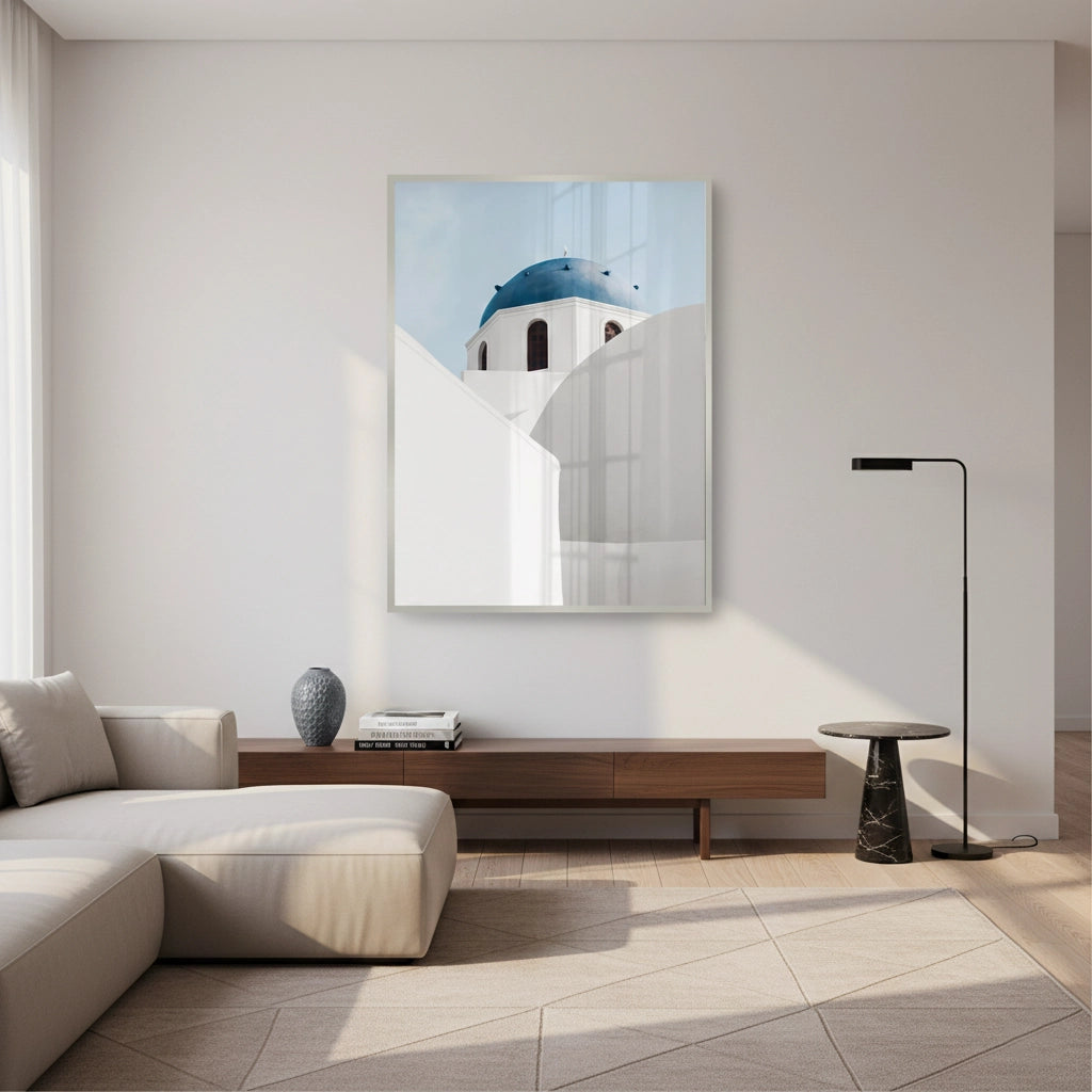 2Santorini Blue Dome - Fine Art