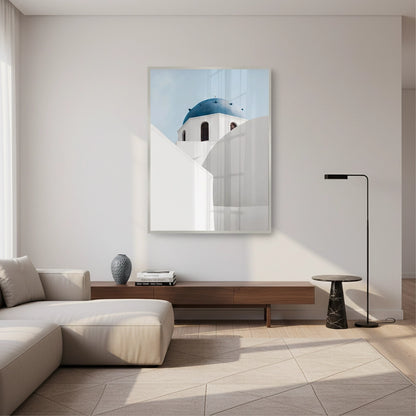 Santorini Blue Dome - Fine Art
