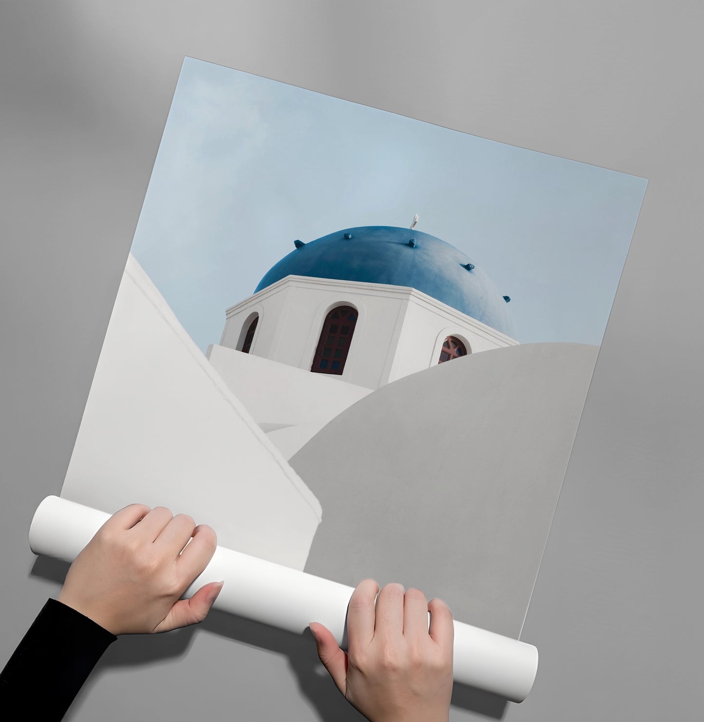 2Santorini Blue Dome - Poster