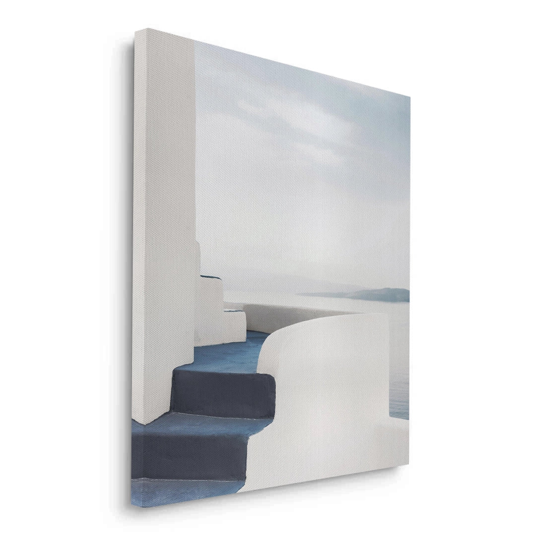 2Santorini Blue Stairs - Canvas