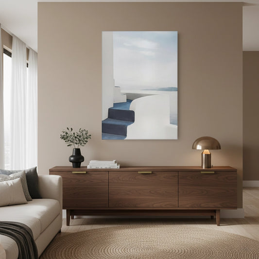 Santorini Blue Stairs - Canvas