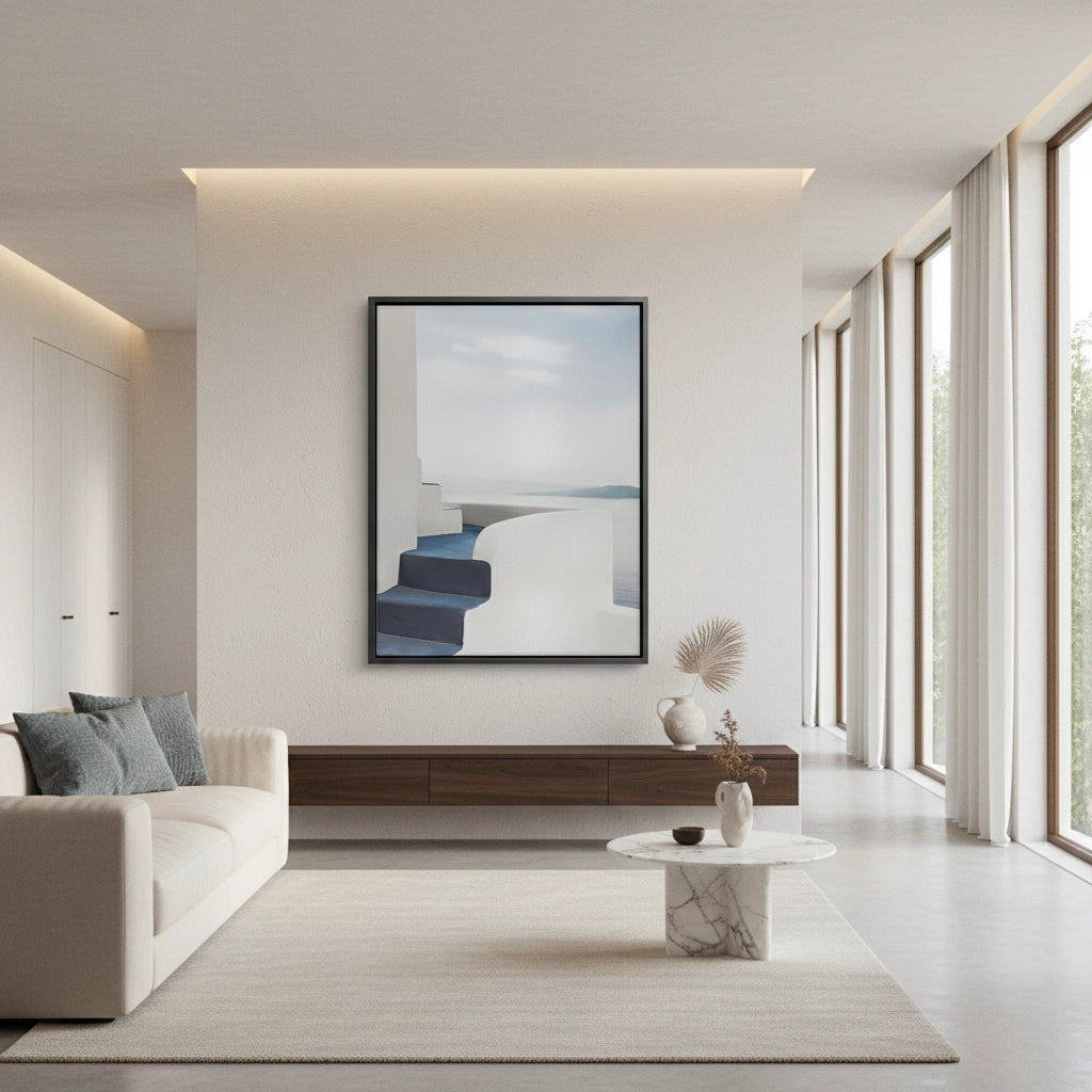 2Santorini Blue Stairs - Canvas