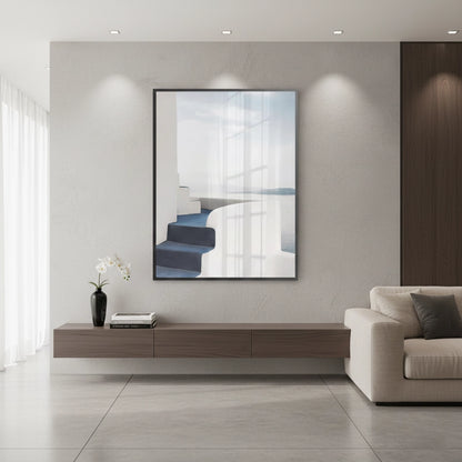 Santorini Blue Stairs - Fine Art