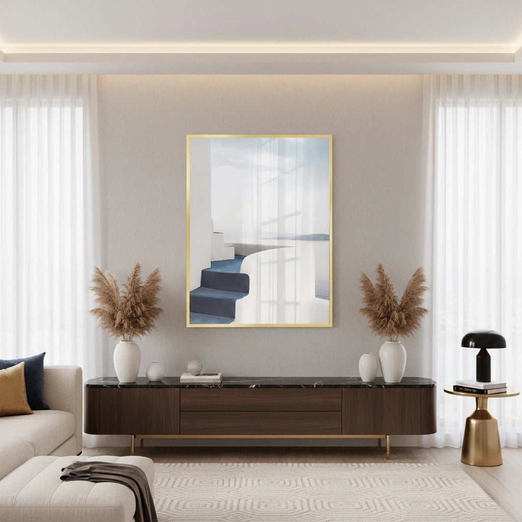 2Santorini Blue Stairs - Fine Art