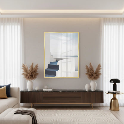 Santorini Blue Stairs - Fine Art