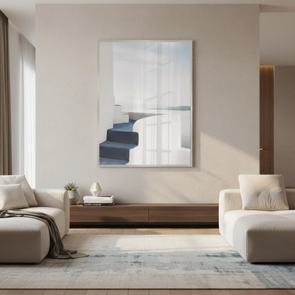 Santorini Blue Stairs - Fine Art
