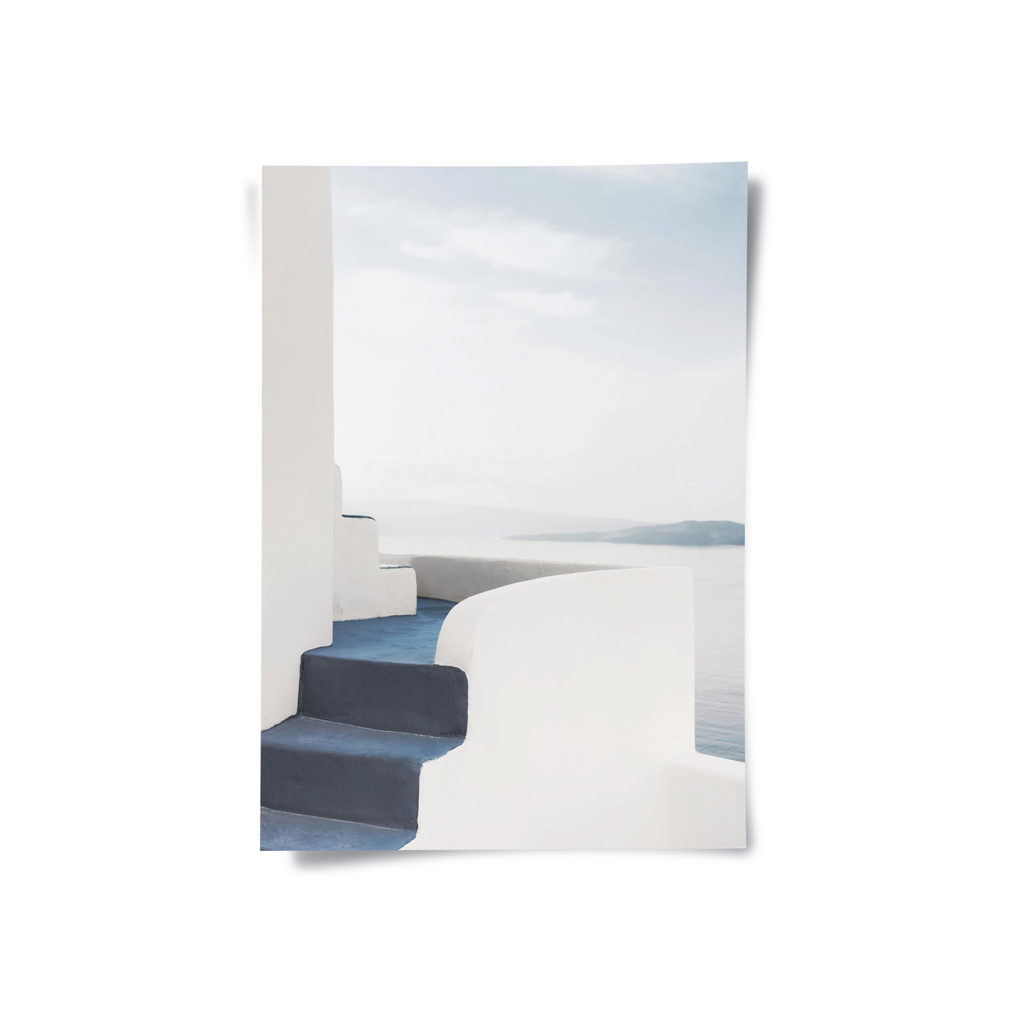 2Santorini Blue Stairs - Poster