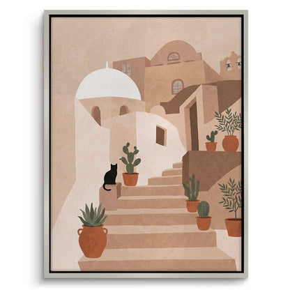 Santorini Stairway - Canvas