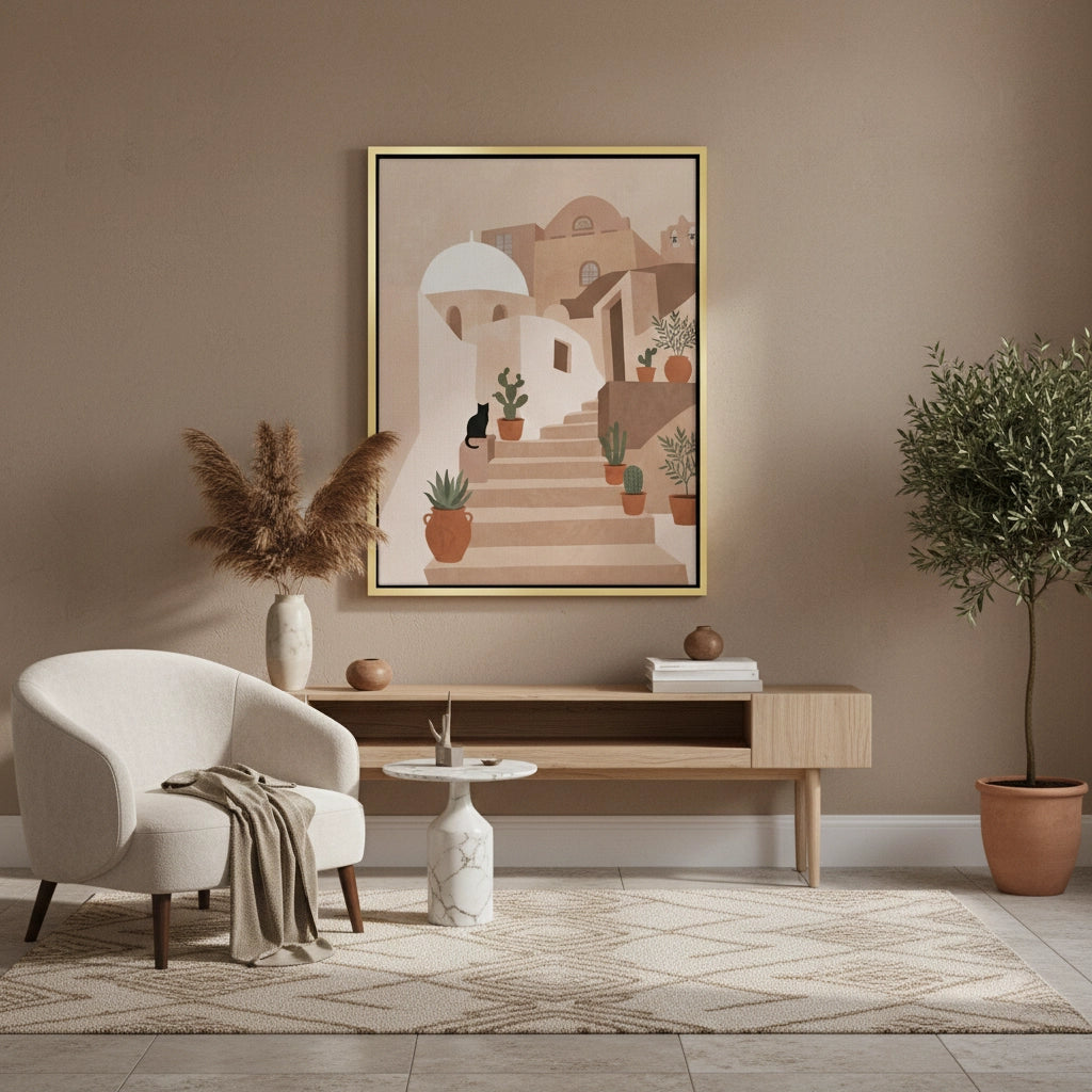 Santorini Stairway - Canvas