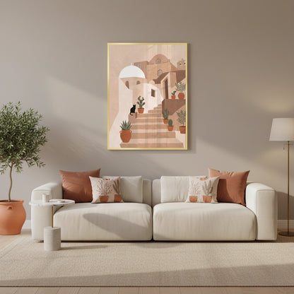 Santorini Stairway - Fine Art