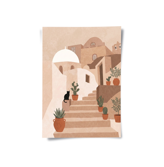 Santorini Stairway - Poster