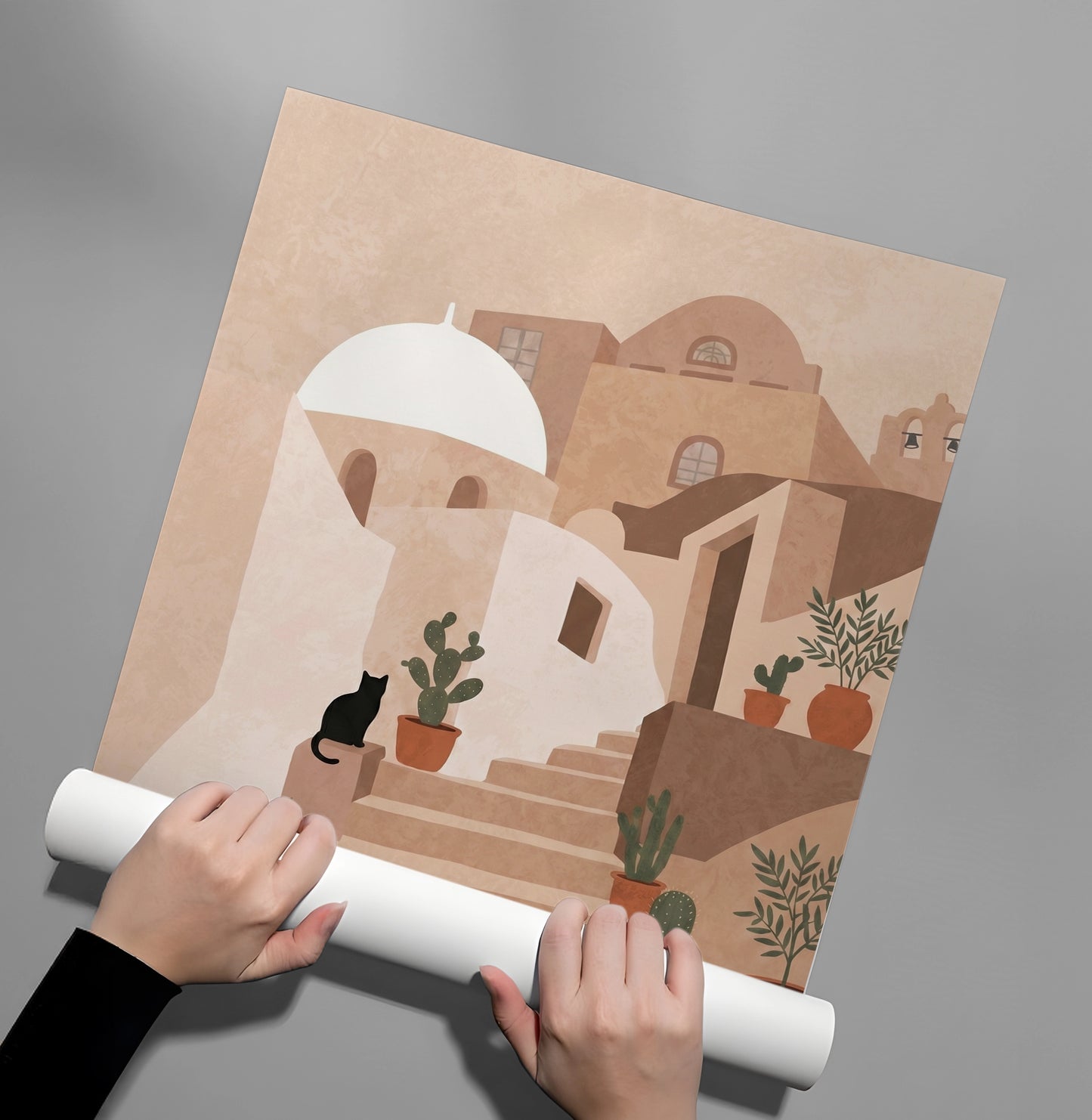 2Santorini Stairway - Poster