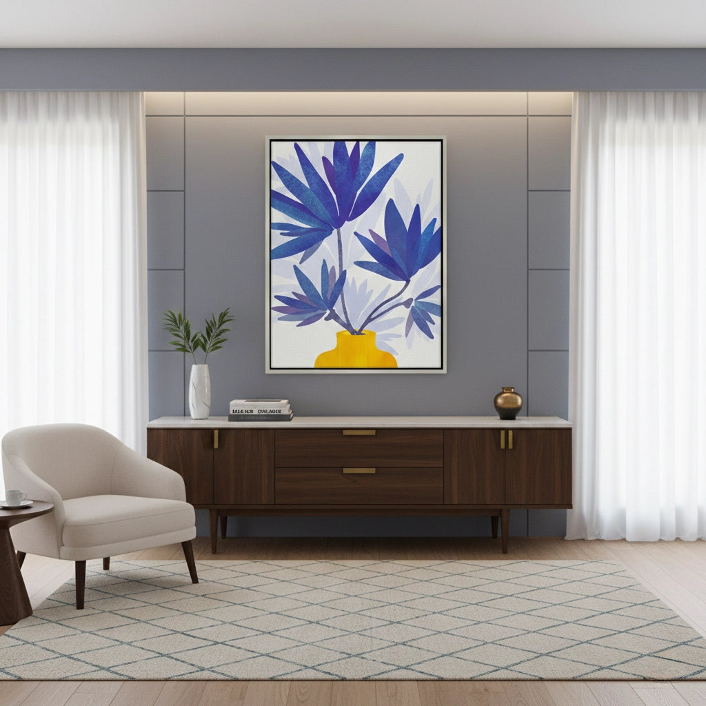 Sapphire Bloom - Canvas