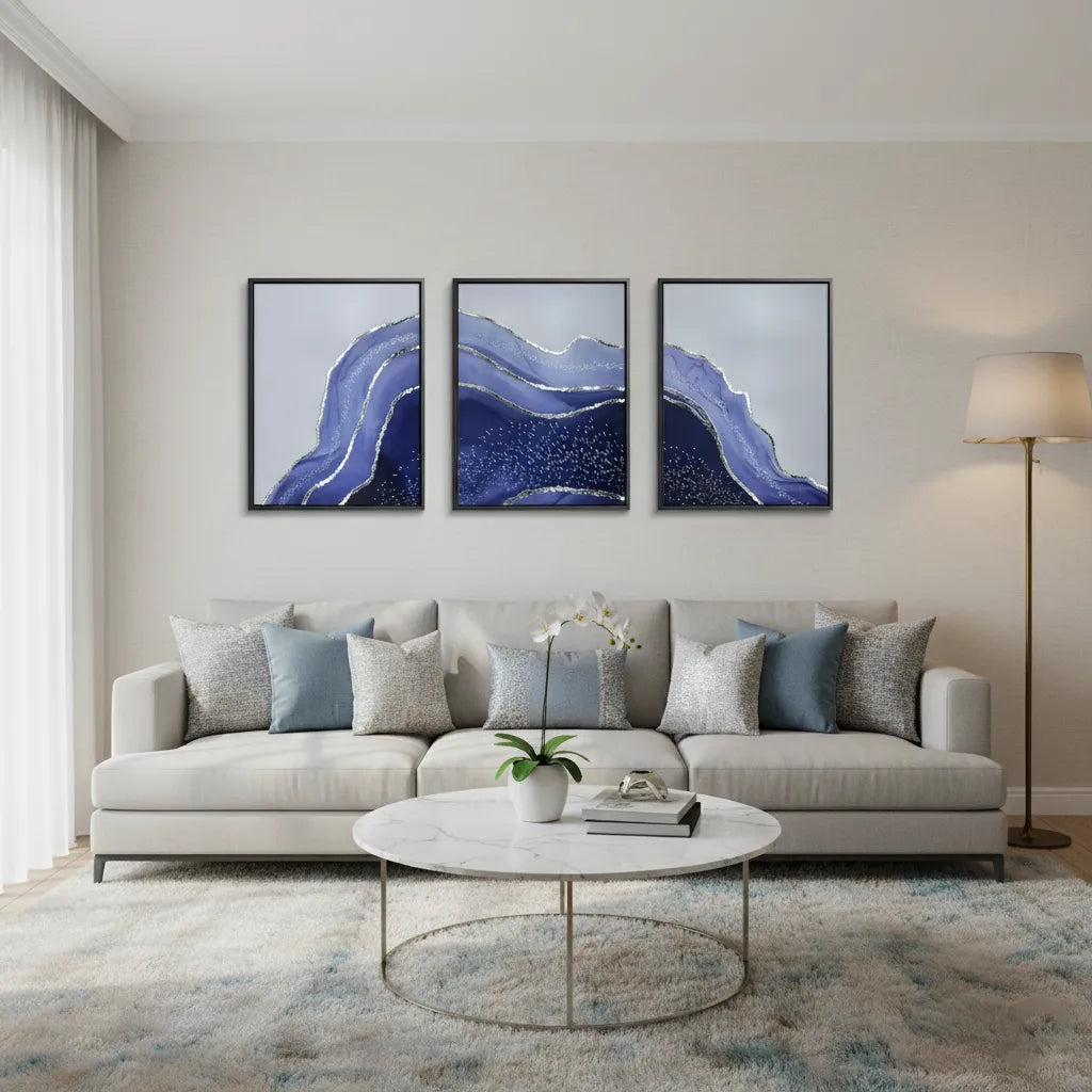 Sapphire Coast Set of 3 - Canvas - Jasmineart.ae
