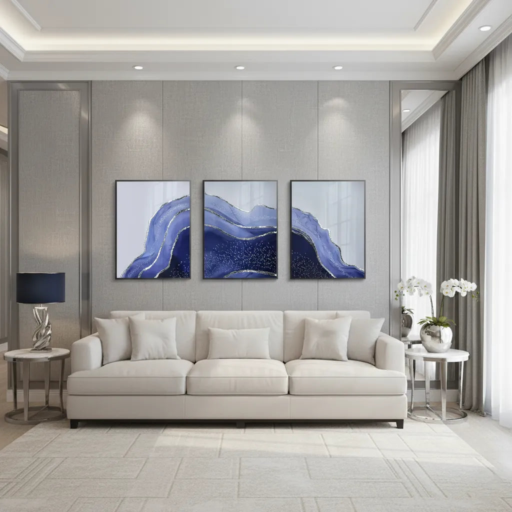 Sapphire Coast Set of 3 - Fine Art - Jasmineart.ae