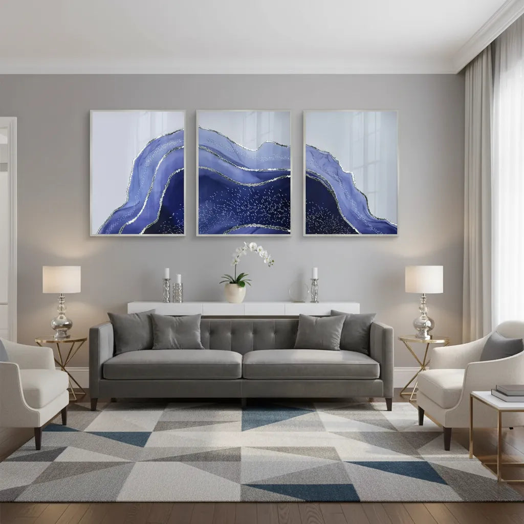 Sapphire Coast Set of 3 - Fine Art - Jasmineart.ae