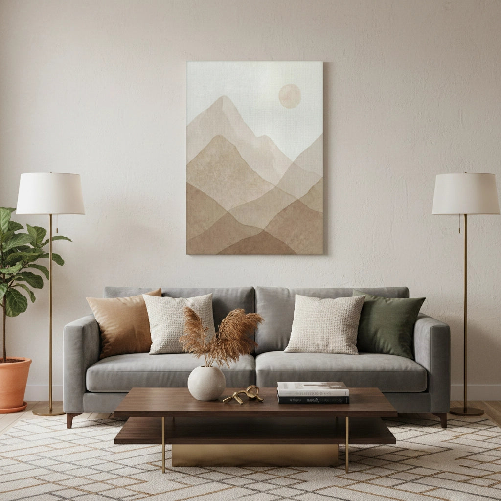 2Sepia Tone Mountain Range - Canvas