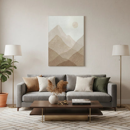 Sepia Tone Mountain Range - Canvas