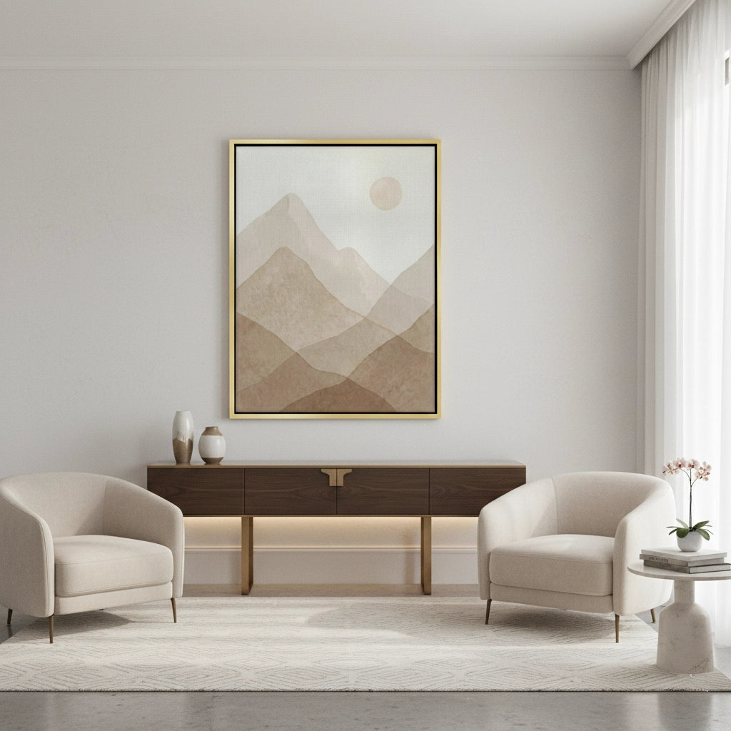 Sepia Tone Mountain Range - Canvas