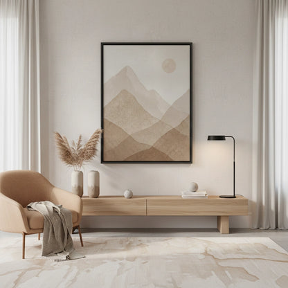 Sepia Tone Mountain Range - Canvas