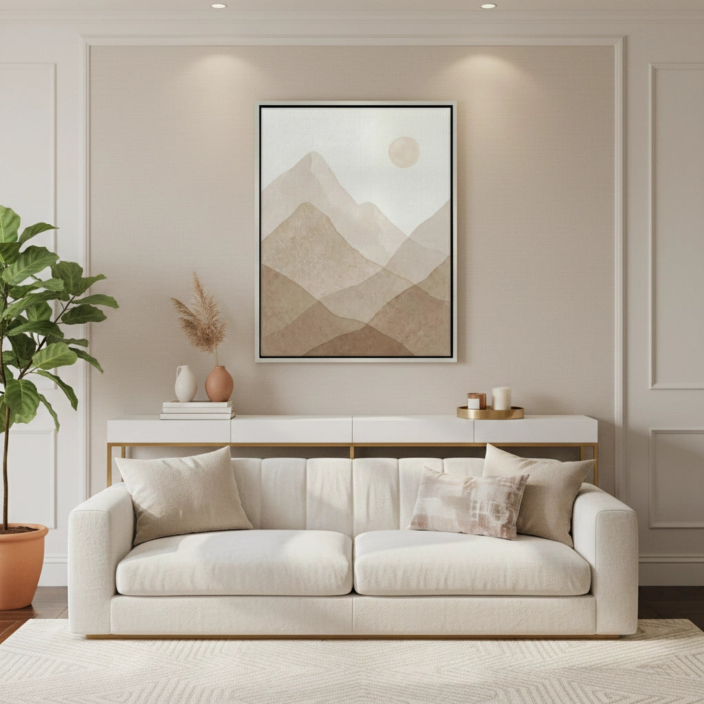 2Sepia Tone Mountain Range - Canvas