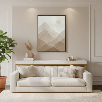 Sepia Tone Mountain Range - Canvas