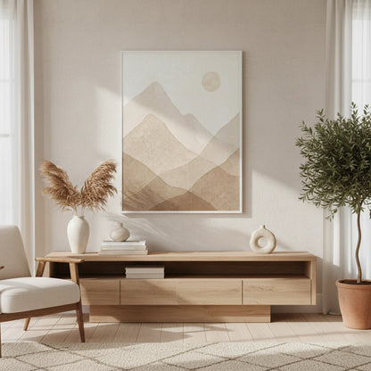 Sepia Tone Mountain Range - Fine Art