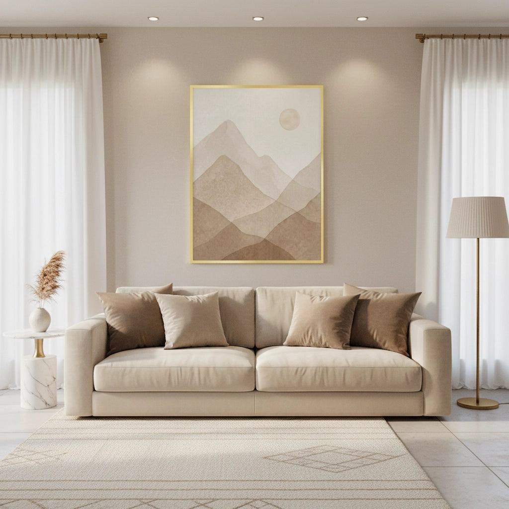 Sepia Tone Mountain Range - Fine Art